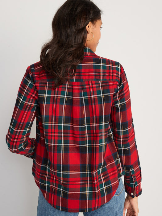 Plaid Flannel Classic Shirt for Women