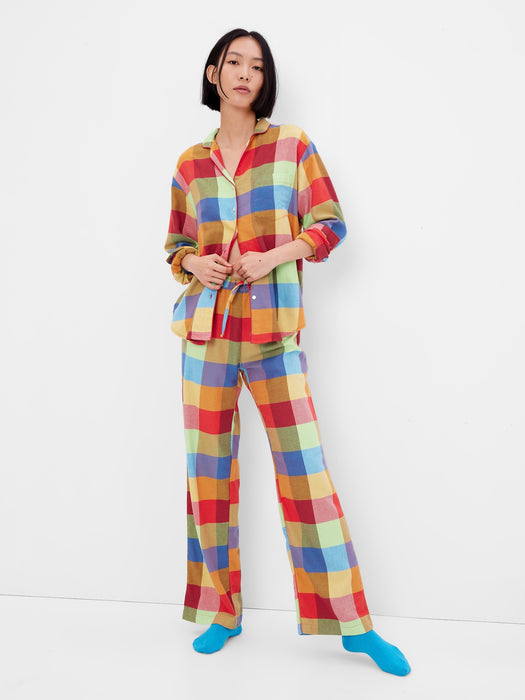 Flannel PJ Set - multi color Happy Plaid
