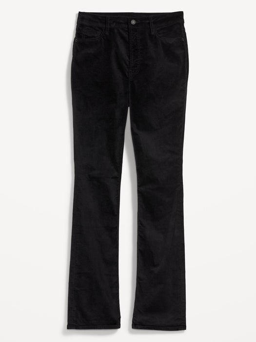 Extra High-Waisted Velvet Boot-Cut Pants for Women
