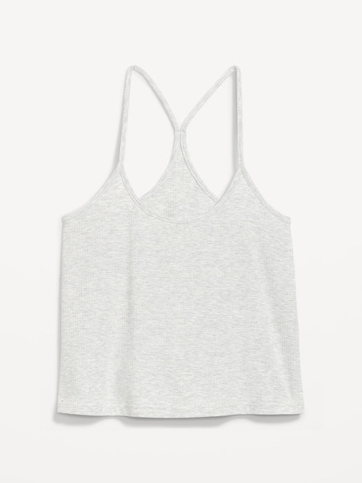 Sunday Sleep Rib-Knit Cami Top for Women - Gray