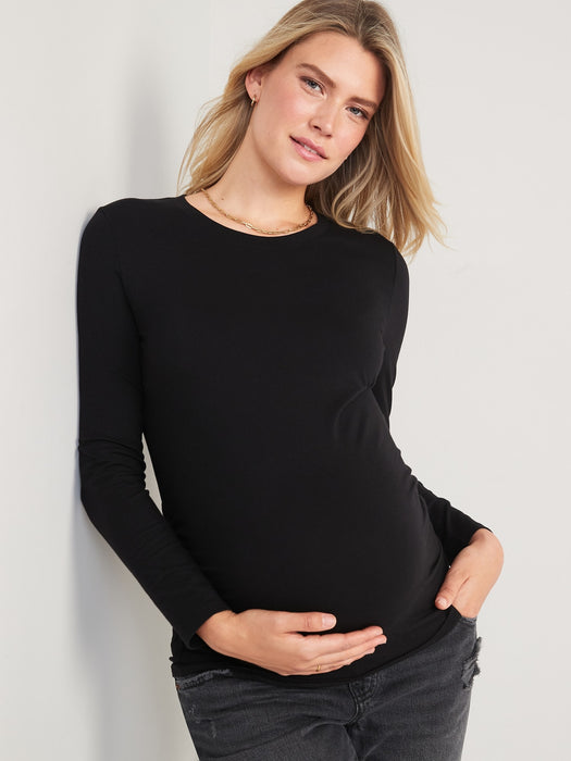 Maternity EveryWear Long-Sleeve Crew-Neck T-Shirt