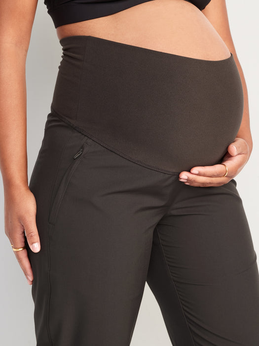 Maternity Rollover-Waist StretchTech Tapered Ankle Pants