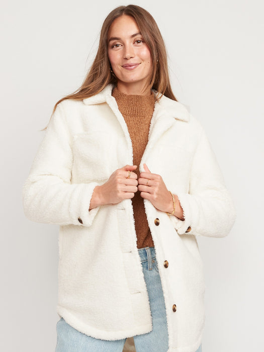 Cozy Sherpa Shacket for Women