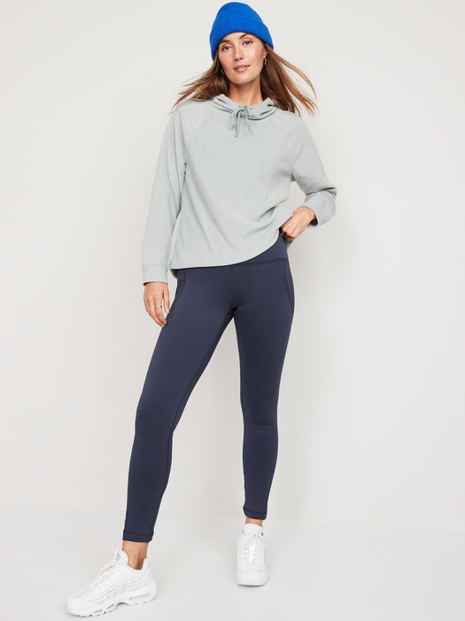 High-Waisted UltraCoze Fleece-Lined Leggings for Women - Blue