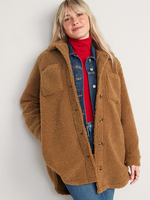 Cozy Sherpa Shacket for Women