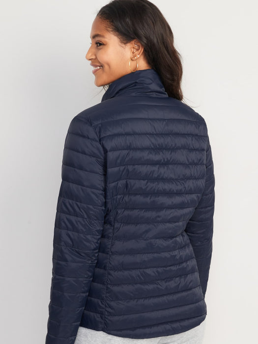 Water-Resistant Narrow-Channel Packable Puffer Jacket for Women
