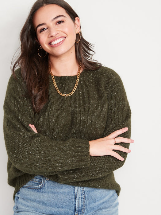 Cozy Shaker-Stitch Pullover Sweater for Women