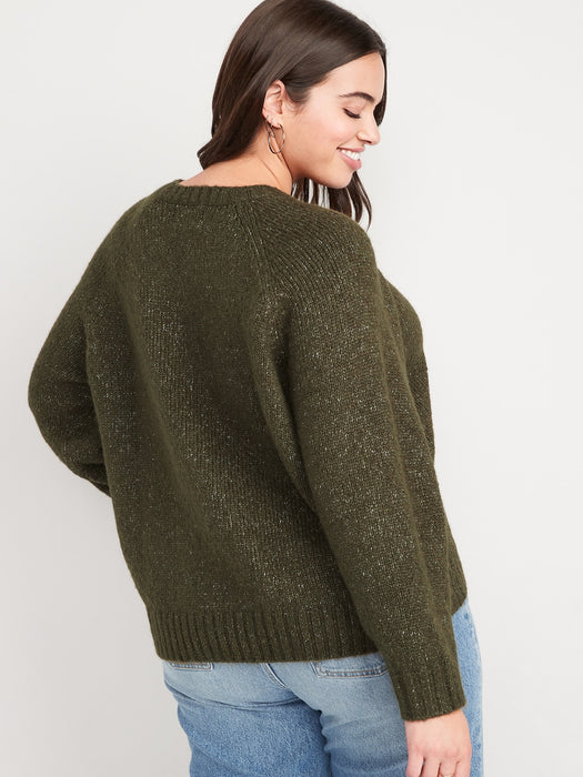 Cozy Shaker-Stitch Pullover Sweater for Women