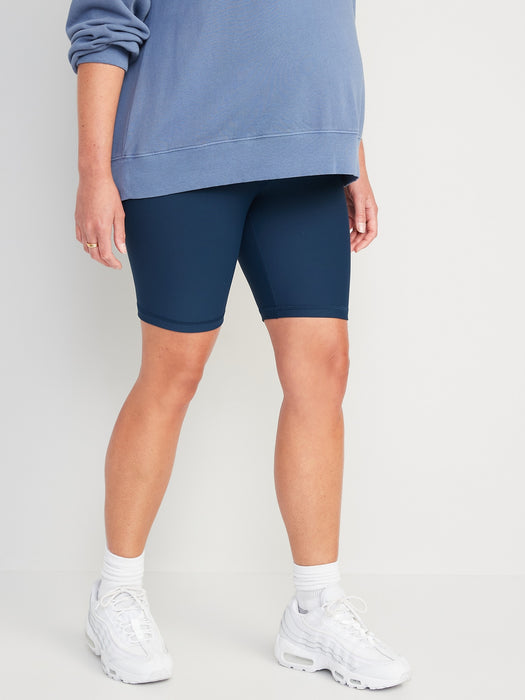 Maternity Full Panel PowerSoft Biker Shorts -- 8-inch inseam