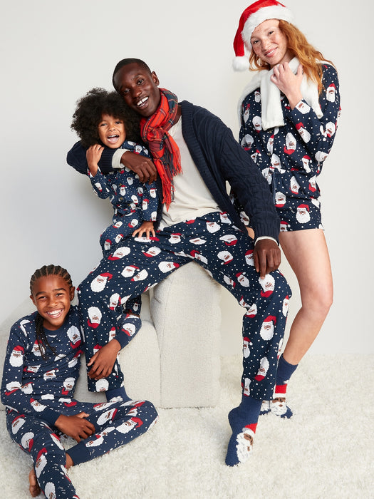 Gender-Neutral Matching Flannel Pajama Set for Kids - Beige