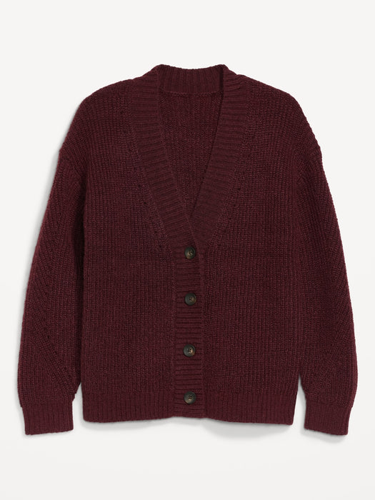 Cozy Shaker-Stitch Cardigan Sweater for Women