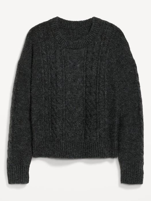 Heathered Cable-Knit Sweater for Women