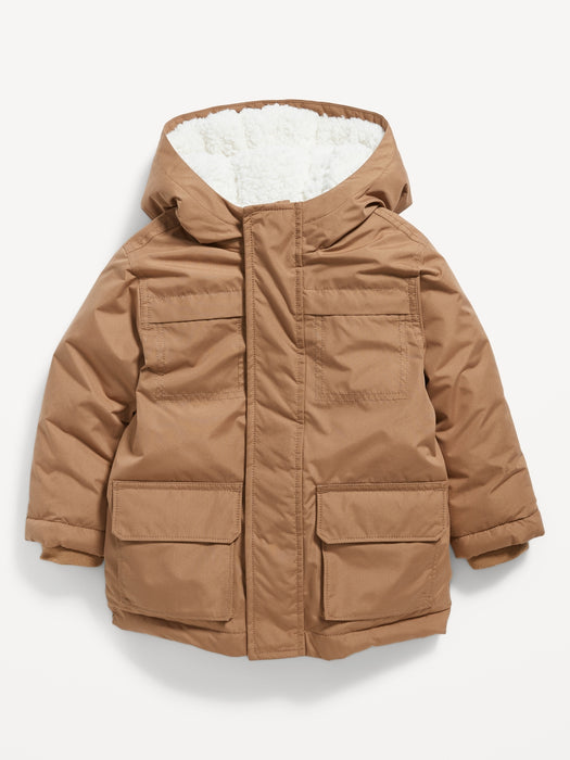Unisex Water-Resistant Hooded Parka for Toddler - Multi
