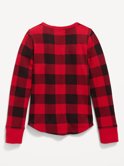 Long-Sleeve Logo-Graphic Thermal-Knit T-Shirt for Girls - Multi