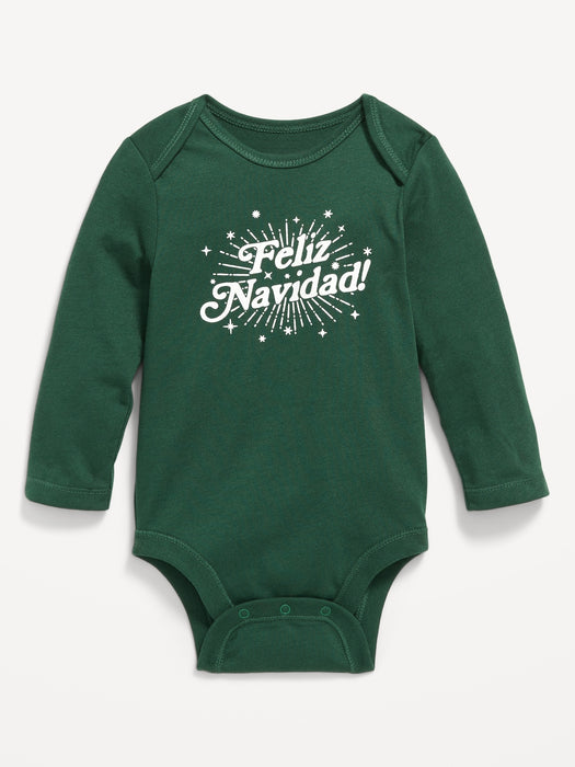 Unisex Long-Sleeve Matching Graphic Bodysuit for Baby - Green