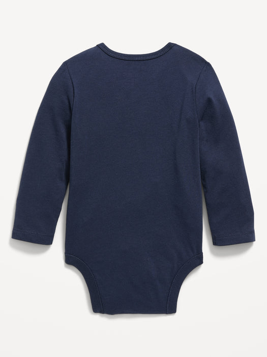 Unisex Long-Sleeve Matching Graphic Bodysuit for Baby - Blue