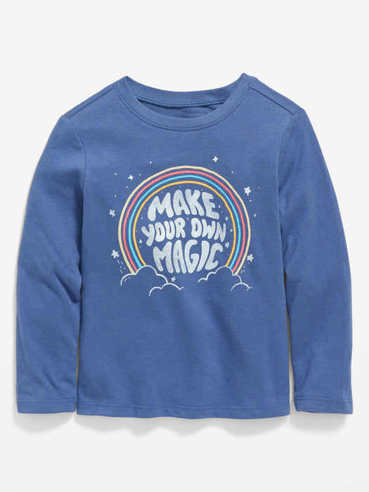 Graphic Crew-Neck Long-Sleeve T-Shirt for Toddler Girls