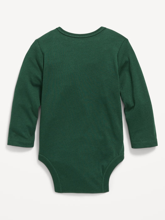 Unisex Long-Sleeve Matching Graphic Bodysuit for Baby - Green
