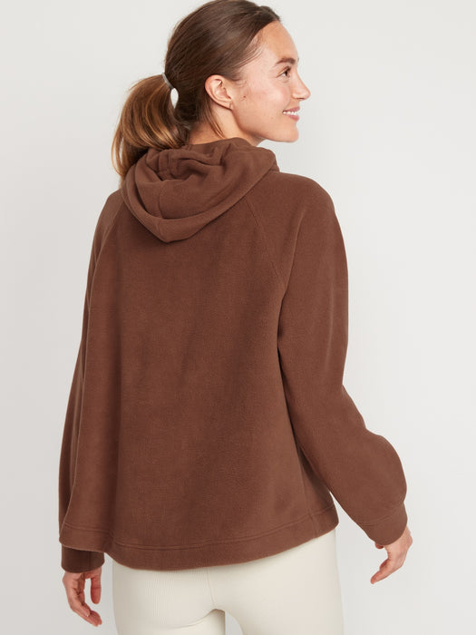 Microfleece Funnel-Neck Pullover Hoodie for Women