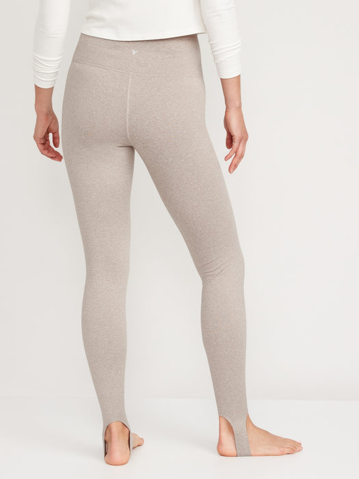 High-Waisted CozeCore Heathered Performance Stirrup Leggings for Women