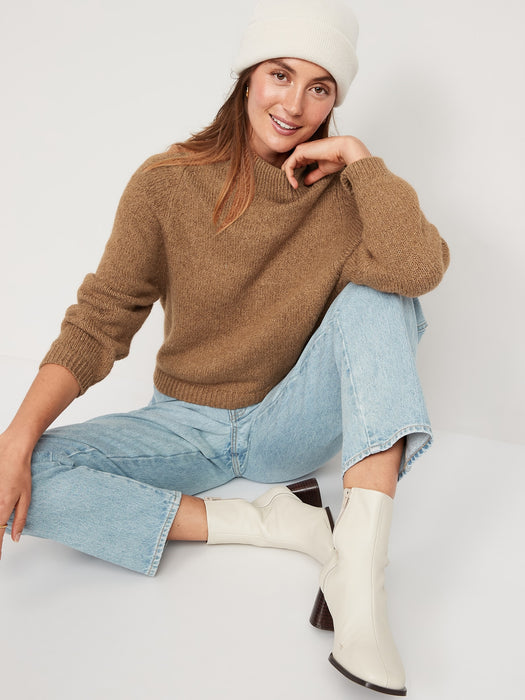 Melange Cozy Mock-Neck Sweater for Women