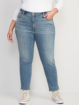 High-Waisted OG Straight Built-In Warm Ankle Jeans for Women