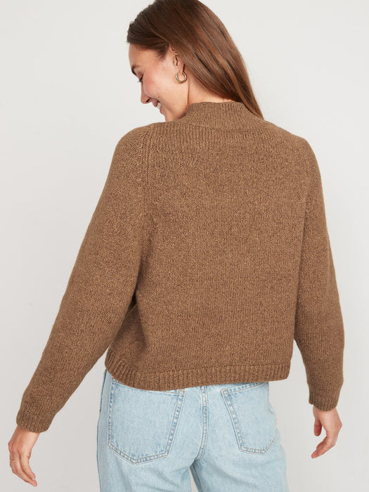 Melange Cozy Mock-Neck Sweater for Women