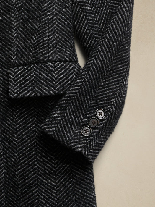 Cortazar Herringbone Coat - Gray Texture
