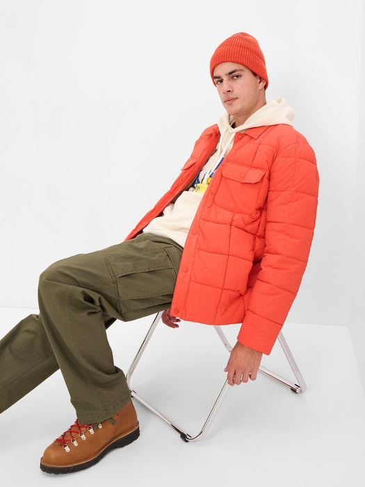 Recycled Puffer Shirt Jacket