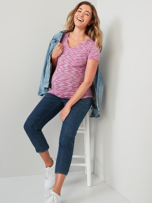 Maternity V-Neck Side-Shirred T-Shirt