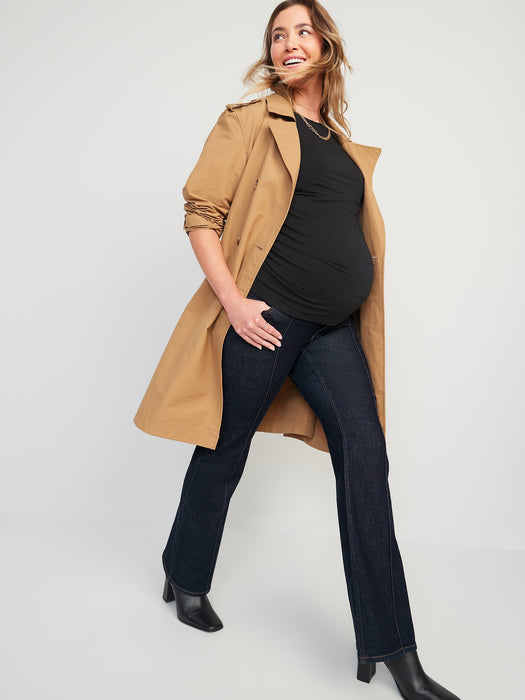 Maternity Full Panel Flare Pintuck Jeans