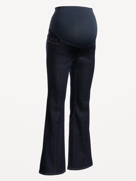Maternity Full Panel Flare Pintuck Jeans