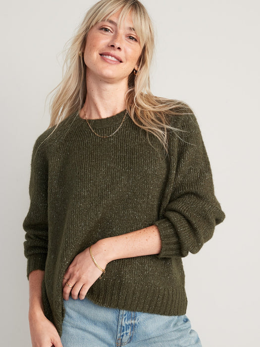 Cozy Shaker-Stitch Pullover Sweater for Women