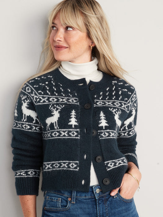 Matching Holiday Fair Isle Cardigan Sweater for Women