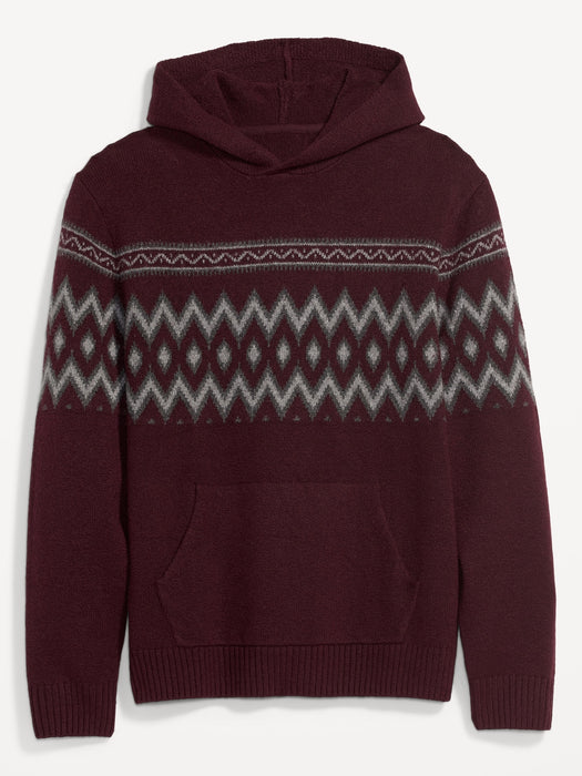 Patterned Pullover Sweater Hoodie for Men