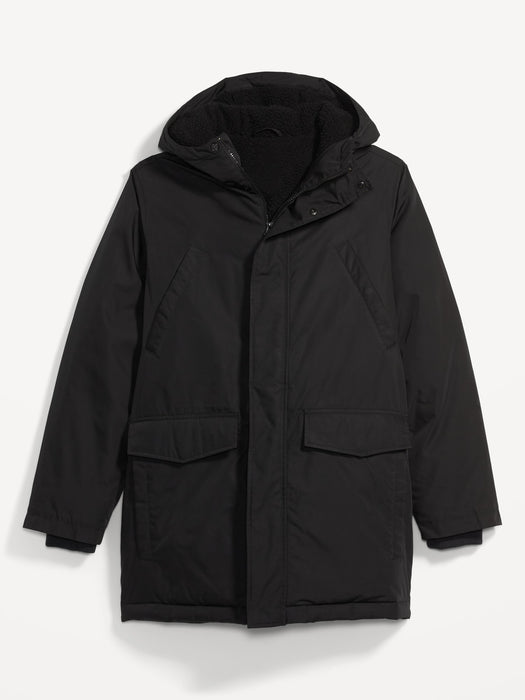 Water-Resistant Hooded Parka Coat for Men