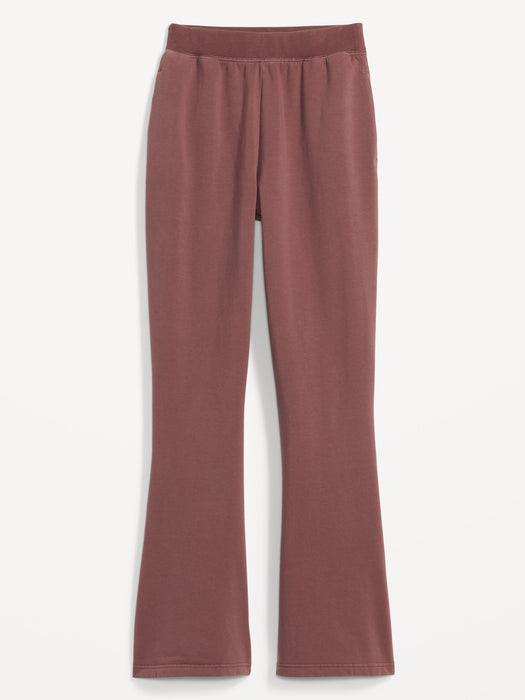 Extra High-Waisted Snuggly Fleece Flare Sweatpants for Women - Brown