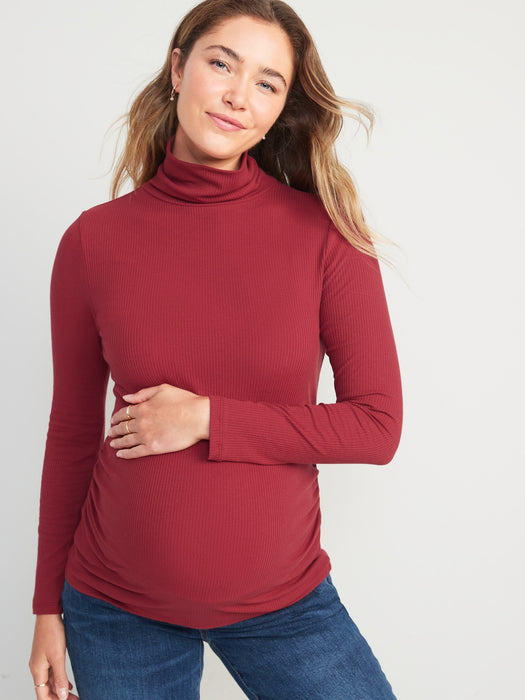 Maternity Fitted Turtleneck Top - Multi