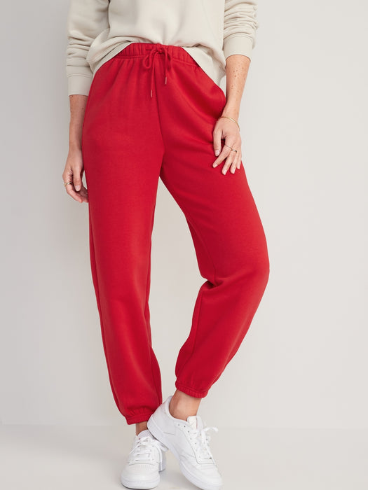 Extra High-Waisted Vintage Sweatpants for Women - Red