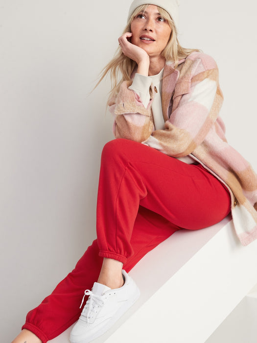 Extra High-Waisted Vintage Sweatpants for Women - Red
