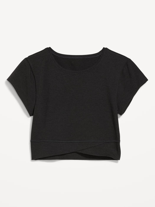 PowerChill Cropped Cross-Front Fitted T-Shirt for Women