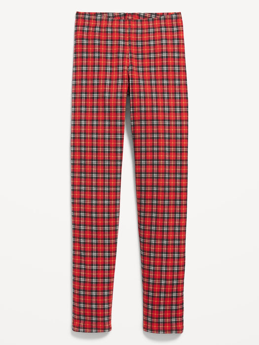 Printed Built-In Tough Full-Length Leggings for Girls - Red