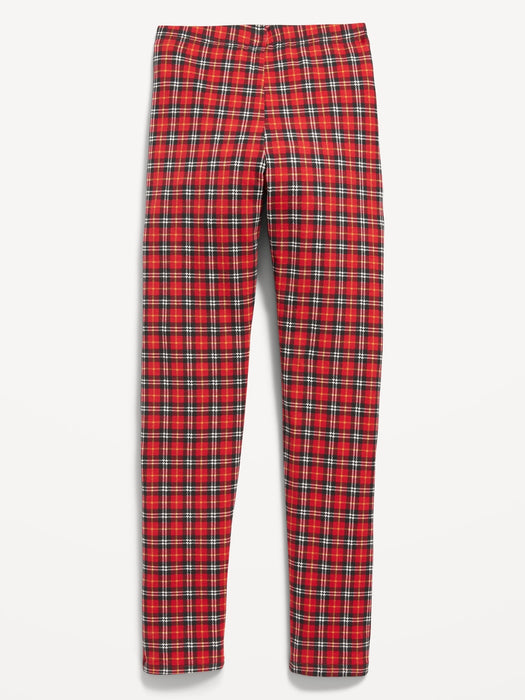 Printed Built-In Tough Full-Length Leggings for Girls - Red