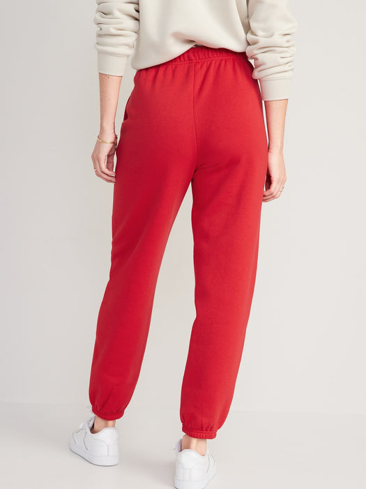 Extra High-Waisted Vintage Sweatpants for Women - Red
