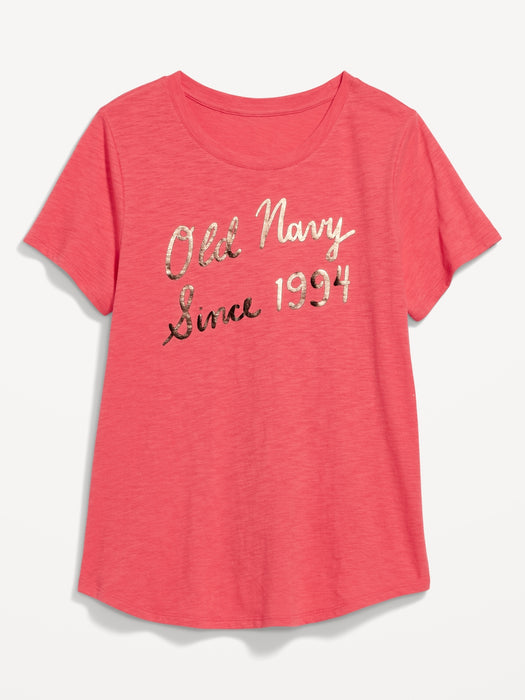 EveryWear Logo Graphic Slub-Knit T-Shirt for Women - Pink