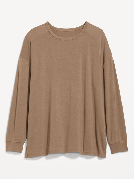 Long-Sleeve UltraLite All-Day Performance Tunic T-Shirt for Women - Beige