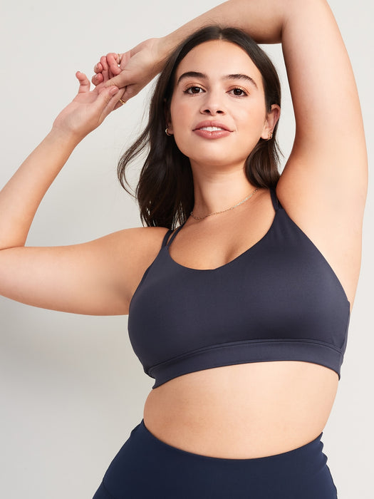Light Support Strappy V-Neck Sports Bra for Women