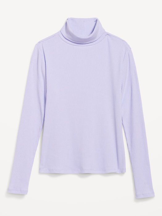 Rib-Knit Turtleneck Top for Women