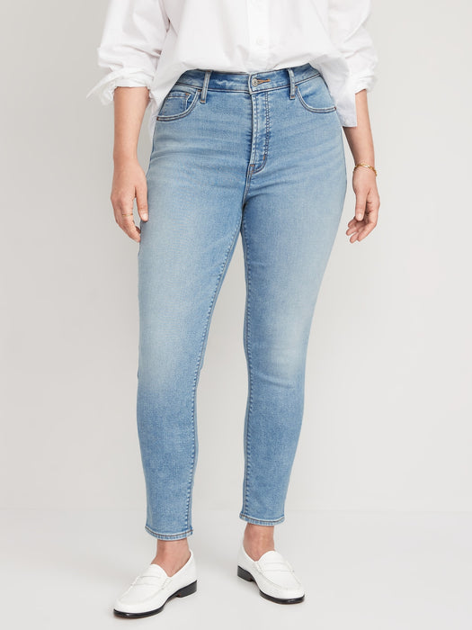 High-Waisted Rockstar Super-Skinny Built-In Warm Jeans for Women