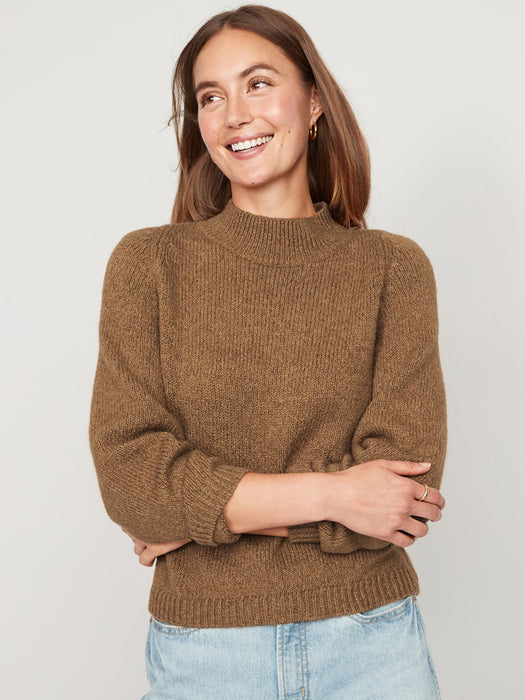 Melange Cozy Mock-Neck Sweater for Women